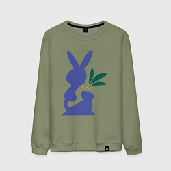 Свитшот хлопковый мужской Синий кролик, цвет: авокадо
