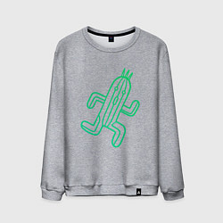 Свитшот хлопковый мужской Файнал фентези Cactuar, цвет: меланж