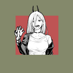 Свитшот хлопковый мужской Пауэр Chainsaw Man, цвет: авокадо — фото 2