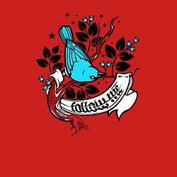 Свитшот хлопковый мужской Птица и ягоды - follow me, цвет: красный — фото 2