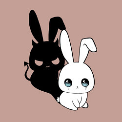 Свитшот хлопковый мужской Милый кролик - ангелочек или дьяволёнок?, цвет: пыльно-розовый — фото 2