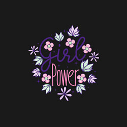 Свитшот хлопковый мужской Girl power flowers, цвет: черный — фото 2