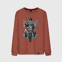 Свитшот хлопковый мужской Ride biker, цвет: кирпичный
