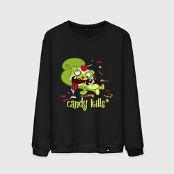 Свитшот хлопковый мужской Nutty - candy kills, цвет: черный