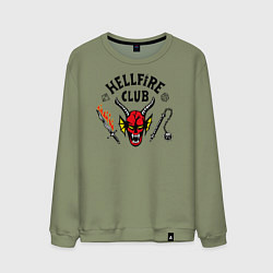 Свитшот хлопковый мужской Hellfire сlub art, цвет: авокадо