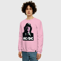 Свитшот хлопковый мужской Angus young - ACDC, цвет: светло-розовый — фото 2