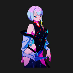 Свитшот хлопковый мужской Просто Люси из киберпанка, цвет: черный — фото 2