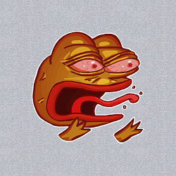 Свитшот хлопковый мужской Evil Pepe sticker, цвет: меланж — фото 2