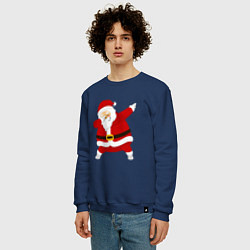 Свитшот хлопковый мужской Дед мороз дэб, цвет: тёмно-синий — фото 2