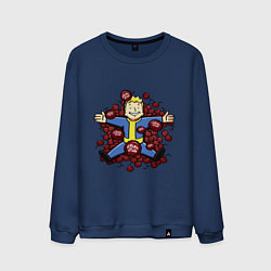 Свитшот хлопковый мужской Vault boy caps, цвет: тёмно-синий