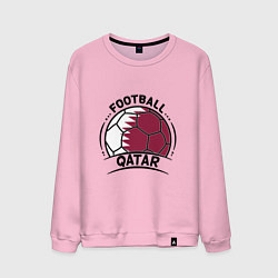 Свитшот хлопковый мужской Football Qatar, цвет: светло-розовый