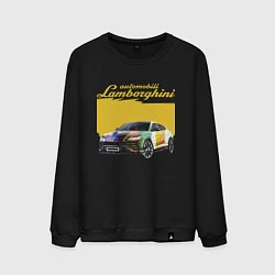 Свитшот хлопковый мужской Lamborghini Urus - Italy, цвет: черный