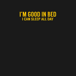 Свитшот хлопковый мужской Im good in bed i can sleep all day лень, цвет: черный — фото 2