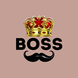 Свитшот хлопковый мужской BOSS и корона с усами, цвет: пыльно-розовый — фото 2