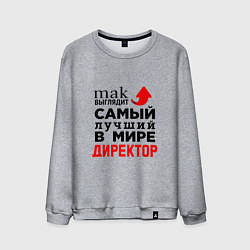 Свитшот хлопковый мужской Самый лучший в мире директор, цвет: меланж