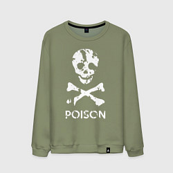 Свитшот хлопковый мужской Poison sign, цвет: авокадо