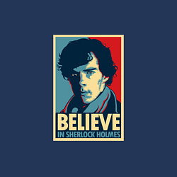 Свитшот хлопковый мужской Believe in Sherlock, цвет: тёмно-синий — фото 2