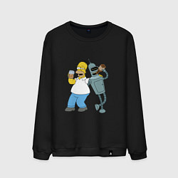 Мужской свитшот Drunk Homer and Bender