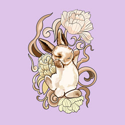 Свитшот хлопковый мужской Кролик в пионах, цвет: лаванда — фото 2