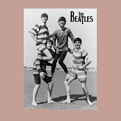 Свитшот хлопковый мужской Молодые музыканты на пляже, цвет: пыльно-розовый — фото 2