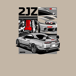 Свитшот хлопковый мужской Toyota Supra mk4 2JZ, цвет: миндальный — фото 2