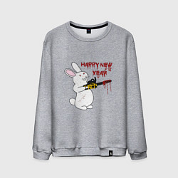 Свитшот хлопковый мужской Злой кролик 2023, цвет: меланж
