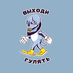 Свитшот хлопковый мужской Гуляющий череп монстр, цвет: мягкое небо — фото 2