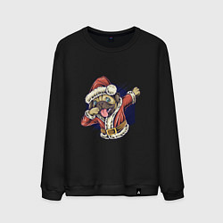 Свитшот хлопковый мужской New year pug, цвет: черный