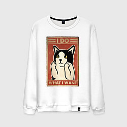 Свитшот хлопковый мужской Я делаю то, что хочу, цвет: белый