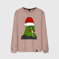 Свитшот хлопковый мужской Новогодний пепе, цвет: пыльно-розовый