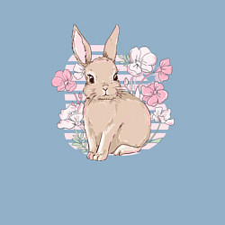 Свитшот хлопковый мужской Зайка в цветах, цвет: мягкое небо — фото 2