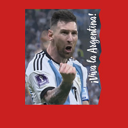 Свитшот хлопковый мужской Viva la Argentina - Lionel Messi - world champion, цвет: красный — фото 2