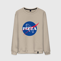 Свитшот хлопковый мужской Nasa - pizza, цвет: миндальный