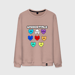 Свитшот хлопковый мужской Undertale - души 8 людей, цвет: пыльно-розовый