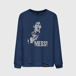 Свитшот хлопковый мужской Leo Messi scream, цвет: тёмно-синий
