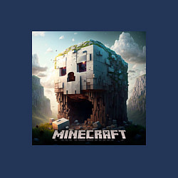 Свитшот хлопковый мужской Жуткая пещера Minecraft, цвет: тёмно-синий — фото 2