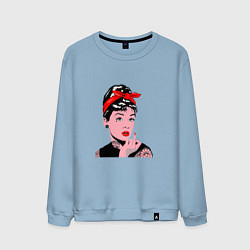 Свитшот хлопковый мужской Audrey Hepburn actress, цвет: мягкое небо