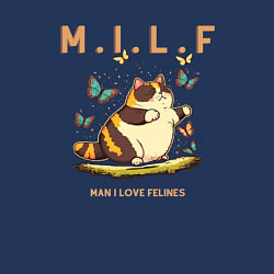 Свитшот хлопковый мужской Man I Love Felines, цвет: тёмно-синий — фото 2