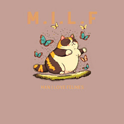 Свитшот хлопковый мужской Man I Love Felines, цвет: пыльно-розовый — фото 2