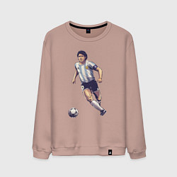 Свитшот хлопковый мужской Maradona football, цвет: пыльно-розовый