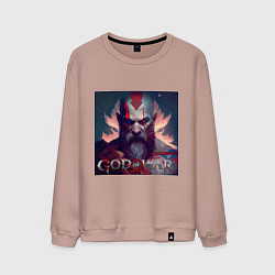 Свитшот хлопковый мужской Кратос, бог войны, цвет: пыльно-розовый