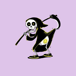 Свитшот хлопковый мужской Smiling death, цвет: лаванда — фото 2