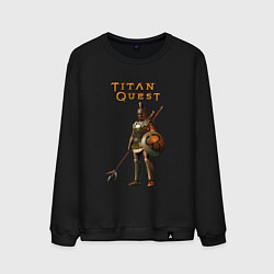 Свитшот хлопковый мужской Titan Quest, цвет: черный