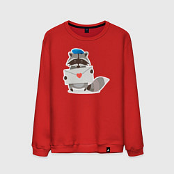 Мужской свитшот Боевой енот держит конверт