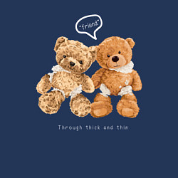 Свитшот хлопковый мужской Лучшие друзья - мишки, цвет: тёмно-синий — фото 2