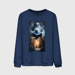 Свитшот хлопковый мужской Мира вам и добра, цвет: тёмно-синий