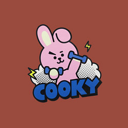Свитшот хлопковый мужской Cooky BT21 Jungkook, цвет: кирпичный — фото 2