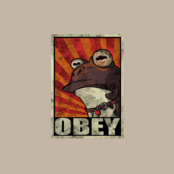Свитшот хлопковый мужской Obey frog, цвет: миндальный — фото 2