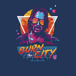 Свитшот хлопковый мужской Cyberpunk retrowave, цвет: тёмно-синий — фото 2