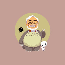 Свитшот хлопковый мужской Миядзаки в костюме Тоторо, цвет: пыльно-розовый — фото 2